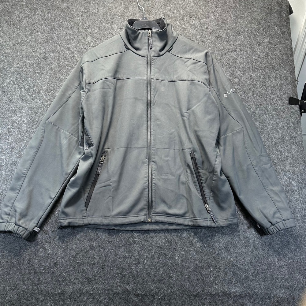 Columbia Mens Gray Vertex Core Interchange Softshell Jacket Large